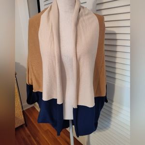 Ann Taylor color block sweater cape shrug